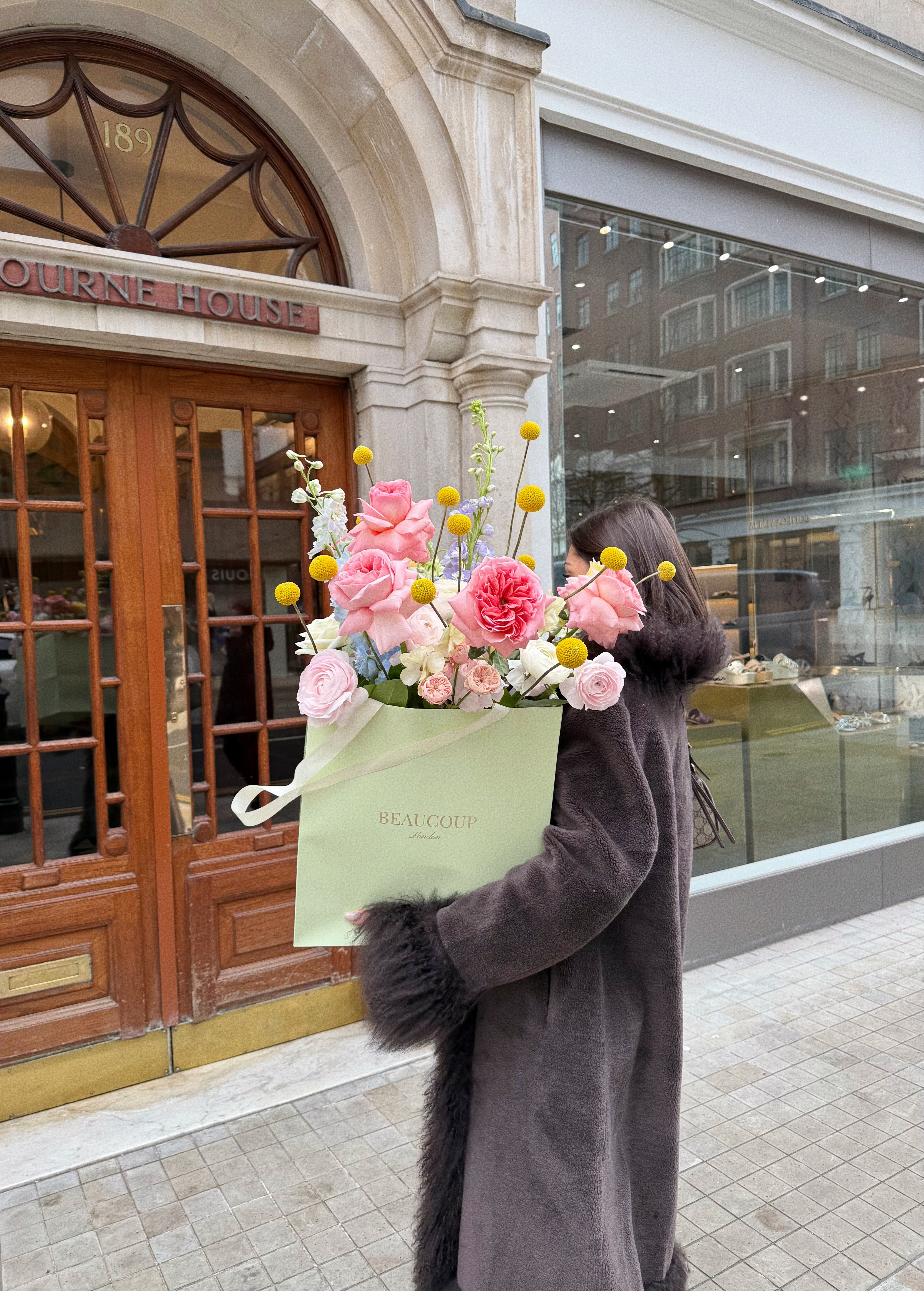 Colourful seasonal florist’s choice flower bouquet delivered in London